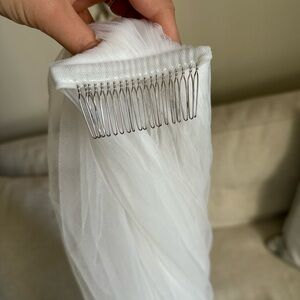 Elegant Cathedral Length White Bridal Veil - Lace